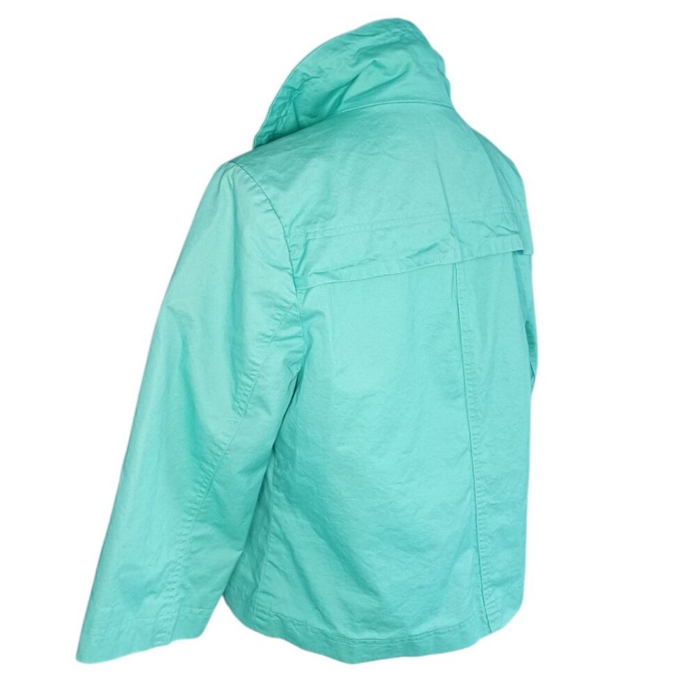 Studio Works Petite Large Canvas Spring Jacket Seafoam Green Lined Full Zip - Picture 5 of 14